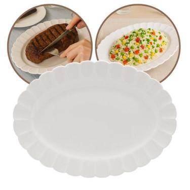 Imagem de Travessa Grande Em Porcelana 42cm Branca Off White Oxford