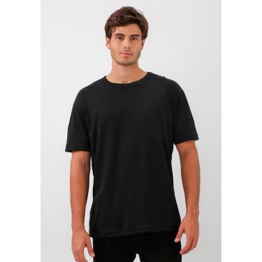 Imagem de Camiseta Preta Lisa Básica 100% Algodão Masculino-Masculino