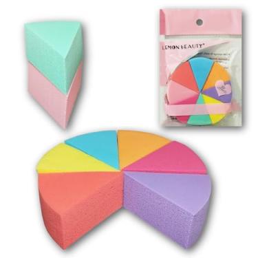 Imagem de Kit Esponja De Maquiagem Queijinho, 8 Peças Triangulares Para Aplicação De Base, Corretivo E Pó, Ideal Para Contorno E Acabamento Profissional, Reutilizável E Macia