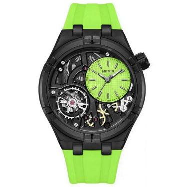 Imagem de Relógio De Quartzo Esportivo Militar Masculino Pulseira De Silicone Impermeável Verde