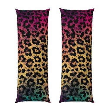 Imagem de Capa de travesseiro corporal com zíper oculto, fronha longa de microfibra macia e respirável para travesseiro corporal, capas de travesseiro com estampa de leopardo de estrela para dormir, presente de