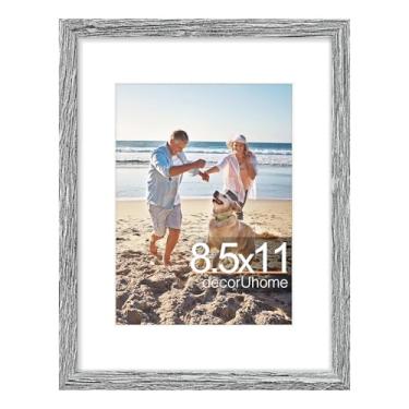 Imagem de decorUhome Moldura de 21 x 28 cm, exiba imagens 15 x 20 com tapete ou 21 x 28 sem tapete, moldura de certificado de exibição de parede e mesa, cinza, 1 pacote