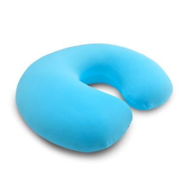 Imagem de Almofada de Amamentação Ergonômica com Capa Removível e Lavável – Conforto para Mamãe e Bebê (Azul Bebê)