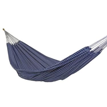 Imagem de Rede de Dormir e Descanso Casal Pérola 100% Algodão Jaguaruana. (Azul e Branco)