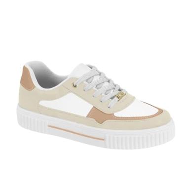 Imagem de Tênis Casual Plataforma Vizzano – Feminino, Estiloso e Confortável para o Dia a Dia (Branco Off/Bege, BR, Adulto, Numérico, 37)