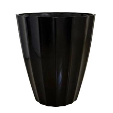 Imagem de Vaso Facetado De Plantas Casa Moderno Cores - PlastV, Preto