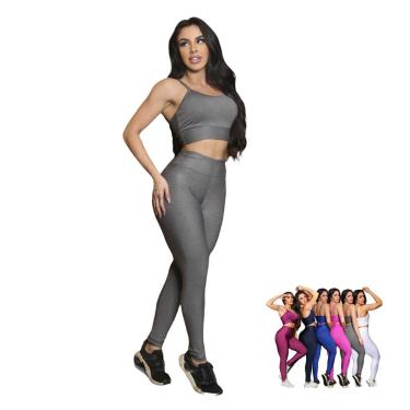 Imagem de CONJUNTO Fitness Feminino TOP ALÇA FINA nadador + Calça LEG BÁSICA Sports Treino Premium 877-Feminino