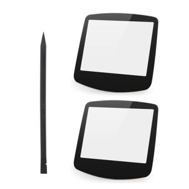 Imagem de 2 peças de vidro frontal para Gameboy Advance GBA System Protective Screen Lens Case Capa de vidro painel de vidro substituição de tela frontal com ferramentas (preto)