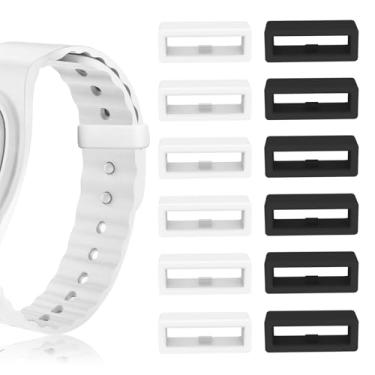 Imagem de Protetor de pulseira multicolorido, travas de pulseira mágica, anéis de fixação de silicone, suporte de segurança/clipes compatíveis com Fitbit Charge/Charge HR/Garmin Vivofit/Disney Magic Bands 1.0