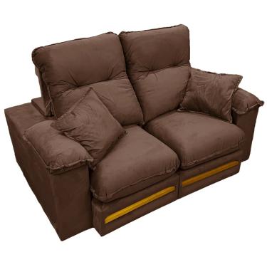 Imagem de Sofá Libano 2 Lugares Retrátil e Reclinável 180cm Tecido Veludo Aifos Cor Marrom