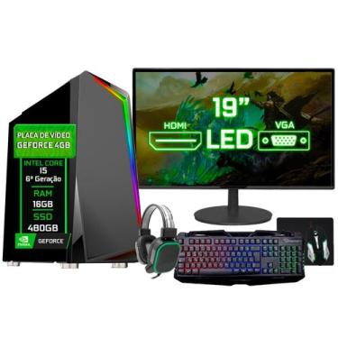 Imagem de PC Gamer Fácil Completo Intel i5 (6ª geração) 16GB GT 730 4GB SSD 480G