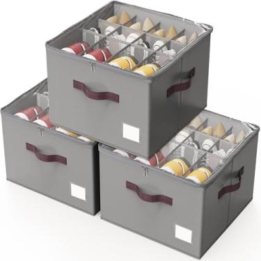 Imagem de Criusia Organizador de sapatos para armário, pacote com 3 organizadores de sapatos com capa transparente e alças resistentes, armazenamento de sapatos para tênis, sandálias, chinelos, serve para 12 a