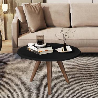 Imagem de Mesa De Centro Tampo Redondo 52x33cm Grazy Preto
