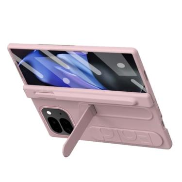 Imagem de LTLMYDAM Capa fina para Google Pixel 10 Pro Fold, mini capa de telefone com alça de pulso, capa de proteção de dobradiça com suporte de caneta, rosa, 10 Pro Fold