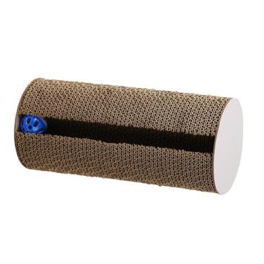 Imagem de Fenteer Arranhador para gatos com sino, poste para arranhar, protetor de móveis, brinquedo compacto de papelão ondulado para gatos internos, Madeira