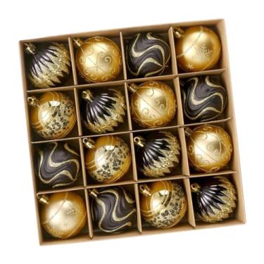 Imagem de oshhni 16x Bolas de Natal Decorativas 6cm Enfeites Pendurados para Engajamento Interno ação de Graças Árvore de Natal, Ouro Preto