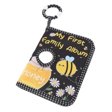 Imagem de TOPINCN Baby Soft Photo Album Black Color Bee Themed Toddlers Família Photo Book Fotos Kids Com Safety Mirror for Baby Growth Record