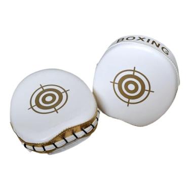 Imagem de kowaku Par de luvas de boxe com almofadas de couro PU confortáveis e ergonômicas para chutes, karatê e sparring, alvos de mão multifuncionais, Dourado