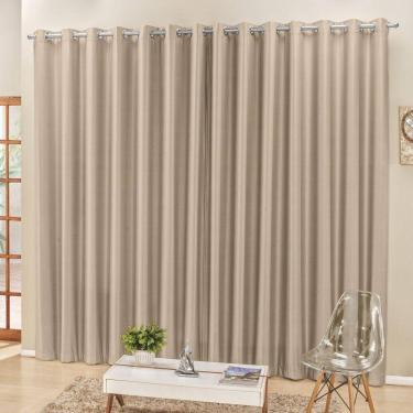 Imagem de Cortina 2M Quarto Escritório Semiblackout Trilho Suisso Bege