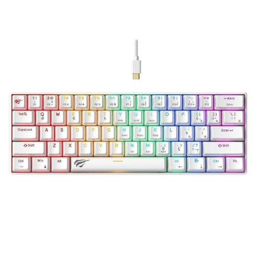 Imagem de Teclado Mecânico Havit KB903L, RGB, Switch Vermelho, Branco - Branco - Unissex - Único-Unissex