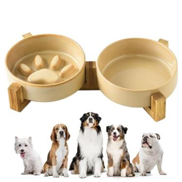 Imagem de Rrlihjgu Comedouro Interativo Para Cachorros | Estação Alimentação Elevada Antiderrapante Cerâmica,Prato Para Animais Domésticos Para Uso Interior Exterior Jardim Campismo Água