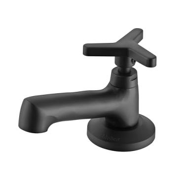 Imagem de Torneira para Lavatório de Bancada com Bica Baixa 1192 linha Tríade Preto Fosco Meber