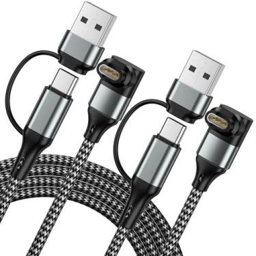 Imagem de Cabo carregador Ankndo 2 em 1 USB C e USB A para relógio Garmin