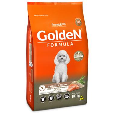 Imagem de Ração Golden Fórmula Cães Adultos Raças Pequenas Salmão e Arroz Mini Bits 10,1Kg
