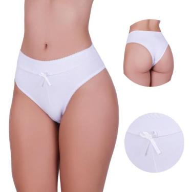 Imagem de Kit 10 Calcinha de Algodão Tanga Cós Alto Duplo Modeladora Raquel - NA