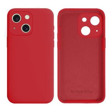 Imagem de Capinha Compativel com iPhone 15 Plus Silicone com Interior Aveludado 