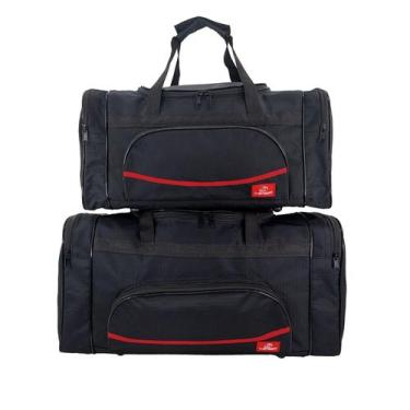 Imagem de Kit bolsa mala bagagem mao viagem passeio media grande - Lugagge, Pret