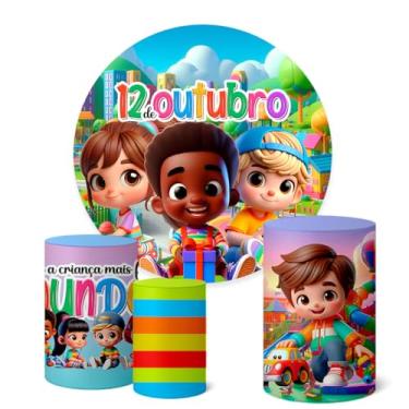 Imagem de Trio Capas Cilindro + Painel Redondo 1,50m Dia das Crianças (K1CRI0007)