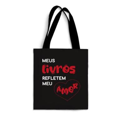 Imagem de Ecobag Média livro book algodão sustentável cru ou preta kindle capa presente natal dia dos professores