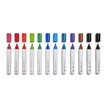 Imagem de Marcadores para apagar a seco STAPLES TRU RED Tank Chisel Tip 12 cores