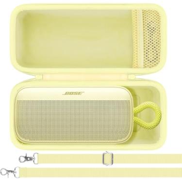 Imagem de khanka Capa para alto-falante portátil Bose SoundLink Plus, capa protetora rígida com alça de ombro para alto-falante Bluetooth Bose SoundLink Plus, apenas capa (amarelo)