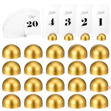 Imagem de Pacote com 20 suportes para números de mesa redonda, suporte para cartão de visita, números de mesa de casamento, 1 a 20 suportes para escritórios, eventos, restaurantes, recepções de casamento