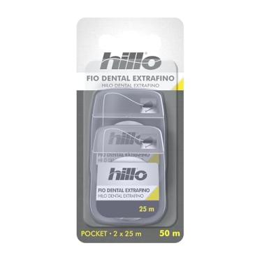Imagem de Hillo Fio Dental Extra Fino de Bolso, 2 Unidades de 25 Metros, Portátil, Prático para o Dia a Dia e Ideal para Dentes Muito Próximos e Usuários de Aparelho Ortodôntico ou Invisalign