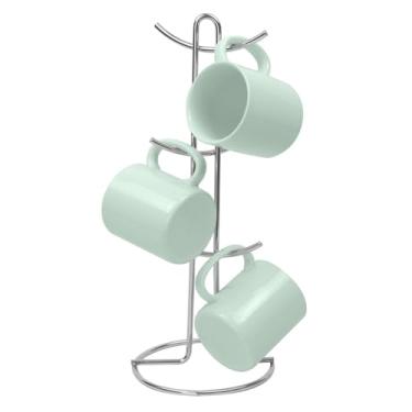 Imagem de Suporte Organizador 6 Canecas Porta Xícaras Café Bancada Cozinha Cromado