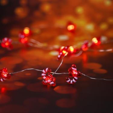 Imagem de RLQXSYS Cordão de luzes LED para bengala doce, luzes quentes de fada, 20 metros, 20 LED, decoração para uso interno e externo, festa de inverno, lareira