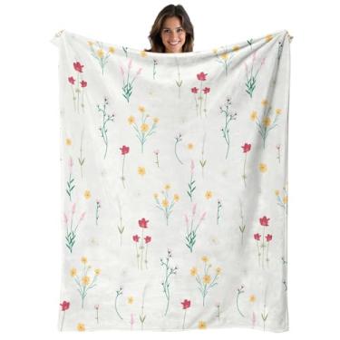 Imagem de YOOMOOR Cobertor de presente para mulheres flanela design floral cobertor de data criando atmosfera calmante perfeito para Páscoa, dia das mães, dia dos namorados, datas de casamento para ela, 152 x