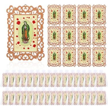 Imagem de 2 MULE TEAM 50 porta-retratos de madeira Nossa Senhora de Guadalupe com sacos de presente de organza, lembrancinhas de batismo para convidados, lembrancinhas de primeira comunhão para convidados