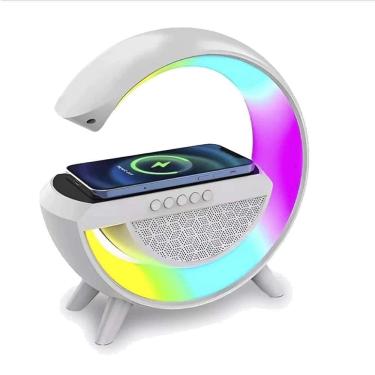 Imagem de Mini Caixa De Som G Portátil Carregador Indução Qi Usb C Rgb