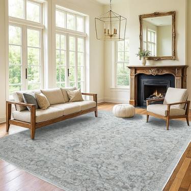 Imagem de Fame Rugs Tapete turco vintage macio 1,88 m x 2,5 m – Tapete lavável dobrável para sala de estar, sala de jantar, quarto