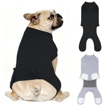 Imagem de QUEARN Pacote com 2 unidades de algodão respirável para recuperação de cães após esterilização pós-esterilização de feridas abdominais, macacões profissionais anti-lamber para ataduras cirúrgicas de