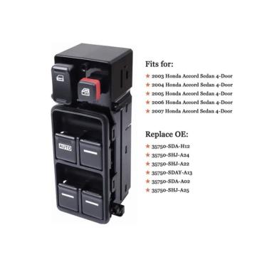 Imagem de Botao Comando Vidro Elétrico Honda Accord 35750SDAK0