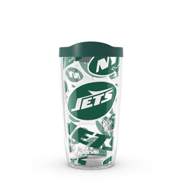 Imagem de Tervis NFL New York Jets - Copo de viagem com isolamento térmico de parede dupla feito nos EUA mantém as bebidas frias e quentes, 473 ml,