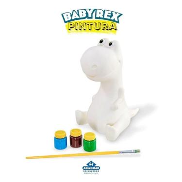 Imagem de Dinossauro Baby Rex Cofrinho Pintura C/ Guache E Pincel