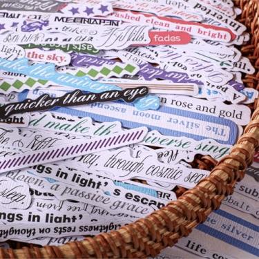 Imagem de Conjunto de 240 peças de adesivos vintage com palavras agradáveis, frases, doces, PET, transparentes, à prova d'água, conjunto de adesivos para lixo, diário, garrafas de água, telefone, laptop