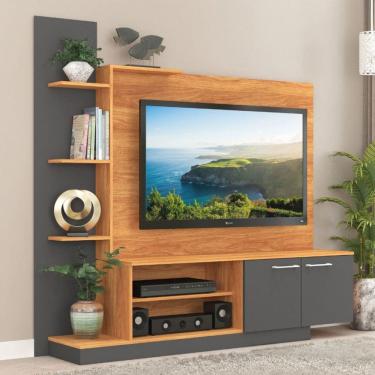 Imagem de Estante para TV Até 55 Polegadas Havana 2 Portas Cinamomo/Grafite - Fellicci