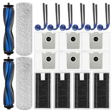 Imagem de (20 peças) Peças sobressalentes X9 Pro Omni para ECOVACS DEEBOT X9 Pro Omni aspirador robô, 2 rolos de escova, 2 rolos de esfregona, 6 escovas laterais, 6 sacos de pó, 4 filtros HEPA, conjunto de